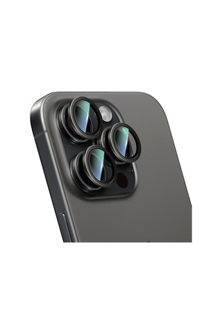 Apple Uyumlu iPhone 14 Pro Caseworld Alloy Serisi Oleofobik Anti Reflective Kamera Lens Koruyucu Siyah
