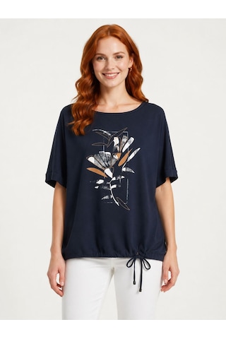 Neden Tekstil Kadın Baskılı Relaxed T-shirt - Lacivert