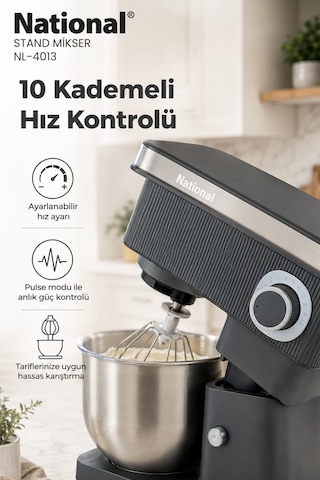 National NL-4013 1200 W Mutfak Şefi Stand Mikser