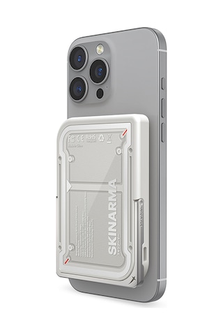 Skinarma Nexus Mecha Kablosuz Powerbank Pd Hızlı Şarj Özellikli Metal Standlı 20w 5000mah Açık Gri