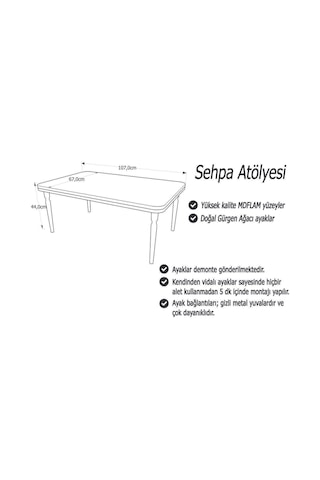 Akset Orta Sehpa Lüx Krem Ceviz Krem