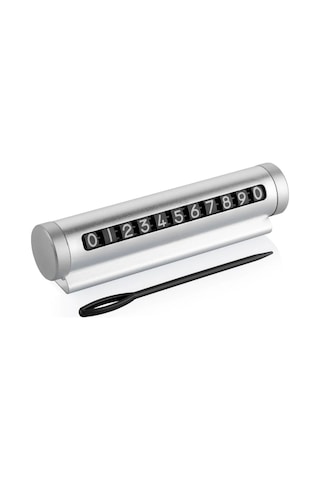 Livx Alüminyum Kasa Çevirmeli Araç Park Telefon Numaratör Gümüş