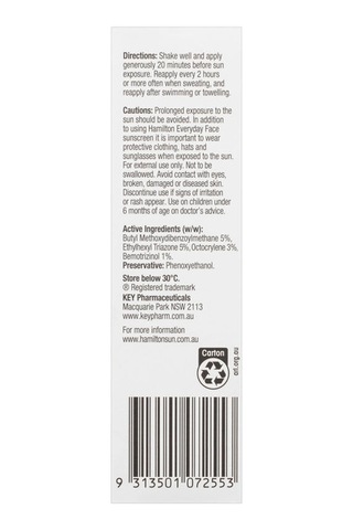 Hamilton Everyday Face Spf50+ Güneş Kremi 75 G
