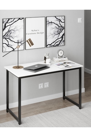 Narin Çalışma Masası Ofis Masası Bilgisayar Masası 120x60cm- Beyaz Beyaz