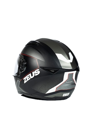 Zeus ZS-811A Al6 Matt Black White Red Kapalı Kask