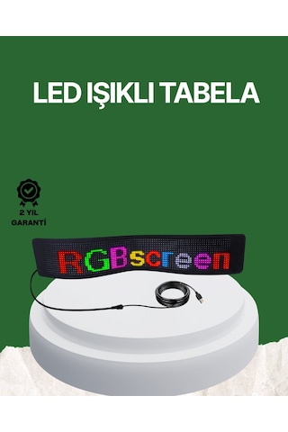 Usb Girişli Rgb Led Tabela Ayarlanabilir Parlaklık Ve Kayan Yazı Özellikli Sarı