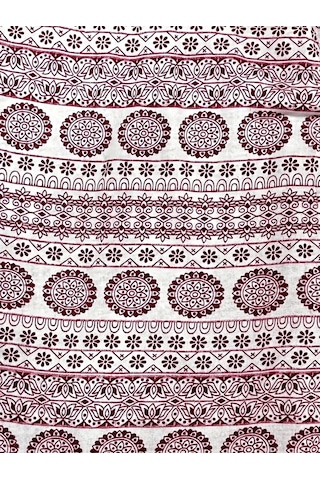 Erdenay Tekstil Desenli Penye Diz Altı Büyük Beden Anne Kadın Kapri Kırmızı Kilim