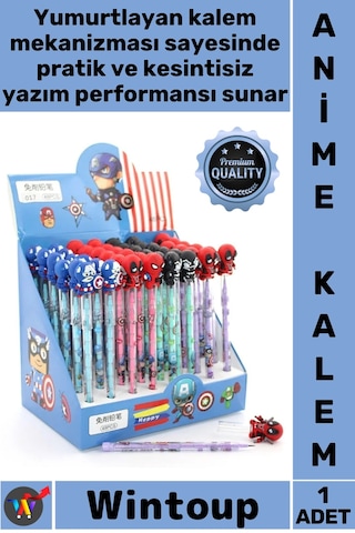 Kalem Özel Tasarım 17 Cm Çocuk Okul Ofis Ders Not Koleksiyonluk Kahraman Figürlü Yumurtlayan Kalem