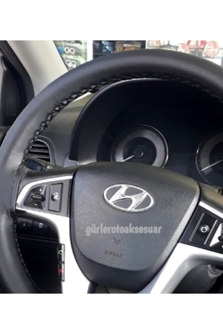 Hyundai Accent Blue Direksiyon Kılıfı Soft Siyah ( 38Cm×10Cm )