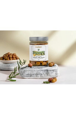Hasanbey Doğal Salamura Yeşil Zeytin 500 Gr