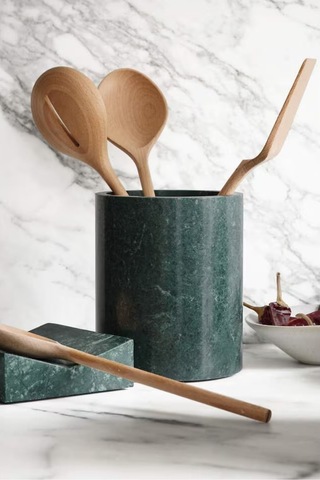 Crate & Barrel Daniel Humm Geneve Yeşil Mermer Mutfak Gereçleri Tutucu Mutfak Ekipmanları