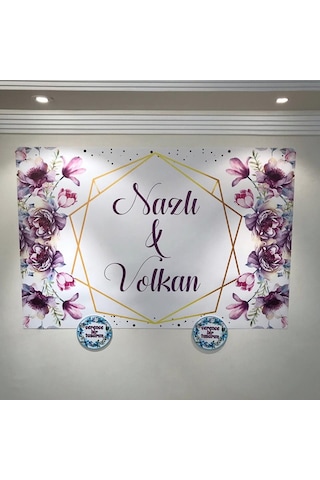 Jetdijitalbaskı Söz Nişan Düğün için Kişiye Özel Branda Afiş Arka Fon (259141559)