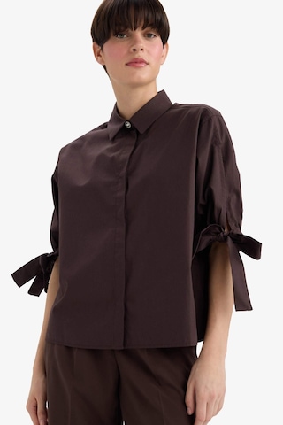 Defacto Regular Fit Bağlama Detaylı Poplin Uzun Kollu Gömlek F9139ax25wnbn220 Kahve