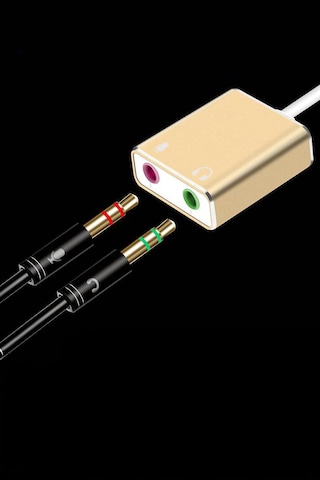 Usb Harici Ses Kartı 3.5mm Mikrofon Ve Kulaklık Girişli Dönüştürücü Adaptör Laptop Bilgisayar Uyumlu