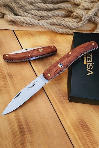 Ceviz Sap Çakı Kamp Çakısı Outdoor Piknik Bahçe Çakısı Çk122 Kahverengi