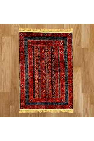 Anadolu Motifli 120 X 180 Cm Dijital Baskı Halı Kırmızı