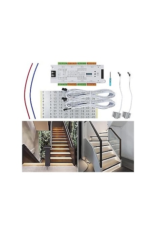Akıllı Merdiven Aydınlatması Lamba Pır Hareket Sensör Step-1002 Basamak Adım Kontrol 12v-24v Kontrol Sistemi Smd Cob Tek Renkli Led Şerit Cihaz Beyaz