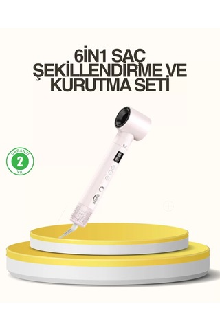 Northcity Motorlu Saç Şekillendirme Seti - 6 İn 1 Lcd Ekranlı İyonlu Fırça