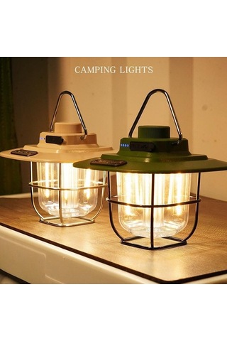 Tongxida Yeşil Led Kamp Işığı, Su Geçirmez, Sürekli Parlaklık Ayarlamalı, 4500mah Powerbank, Taşınabilir, İç Batarya Yeşil Yeşil