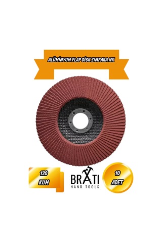 120 Kum Avuç İçi Taşlama Flap Disk Zımpara 115 X 22 Mm 10 Adet