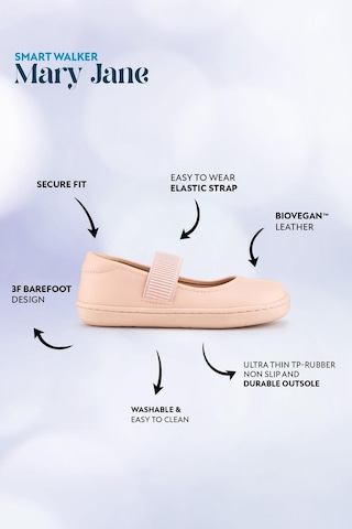 Smart Walker Mary Jane Havalı Pembe Barefoot Kız Babet Ayakkabı Pembe