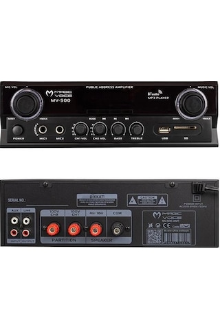 Magicvoice Mv-500 100 Watt Usb-sd-bluetooth 2 Bölgeli Hat Trafolu Ses Mixer
