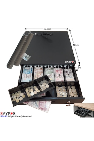 Mx915 Uyumlu Ve Montaj Askılı 5 Geniş Kağıt Para Gözlü Büyük Para Çekmecesi 40,5x42x11cm