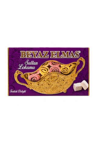 Beyaz Elmas Sultan Lokum 200 Gr - Karışık Türk Lokumu - Fındıklı Ve Antep Fıstıklı