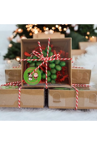 Yılbaşı-yeni Yıl - Hediyesi Kutulu Yeşil Ahşap Boncuk Yıldız Anahtarlık