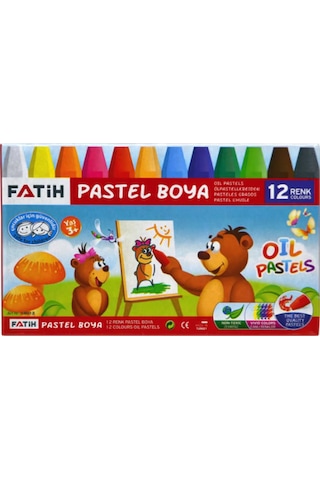 Pastel Boya Ilkokul Ortaokula Çocuk Dostu 12 Farklı Canlı Renk Çok Renkli