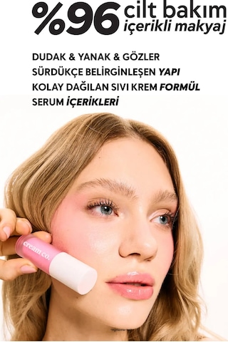 Cream Co. Nemlendirici Besleyici Işıltılı Dudak Yanak Göz Renklendirici Glow Tint Radiant Pink