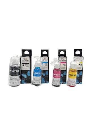 Proprint Hp Gt51xl-gt52xl 4 Renk Uyumlu Mürekkep Seti Renkliler 100 Ml Siyah 135 Ml Gt5820 Gt5810