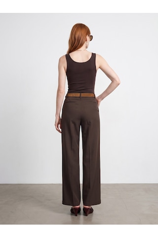 DİLVİN 72715 Kemerli Pileli Pantolon-kahve