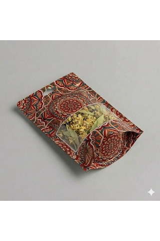 Kırmızı Hazır Desenli Doypack - 100 Adet 20x30