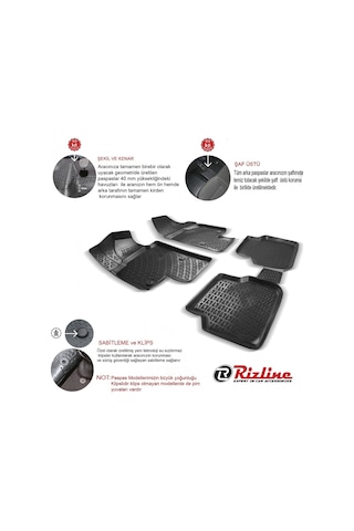 Rizline Fiat Egea Sedan 2015-2021 3D Havuzlu Paspas