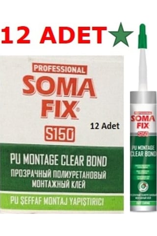 12 Ad 300 Ml Somafıx Montaj Kit Şeffaf Hızlı Şok Yapıştırıcı Bond