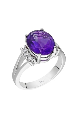 Sirius G Renk Büyük Ametist Ve Pırlanta Taşlı Yüzük 0804R0051