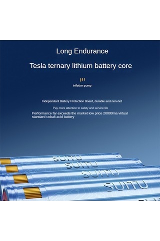 Supermarket1 Suıtu St-5518 Araba Akülü Şişme Pompa Çok Fonksiyonlu Aydınlatmalı Taşınabilir Mini Pompa