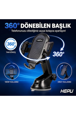 Hp-a20 Araç Içi Uzayan Ayarlanabilir Telefon Tutucu Cam Ve Torpido İçin Güçlü Vakumlu Vantuz