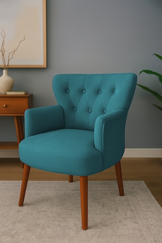 Roma Berjer - Modern Tekli Koltuk - Babyface Kumaş - Petrol Rengi