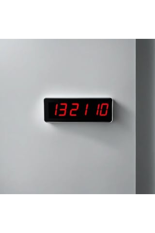 Sanec Wifi Senkronize Saniyeli Dijital Led Duvar Ve Masa Saati Otomatik İnternet Saat Ayarlı, Kırmızı Led, 16x65 Cm