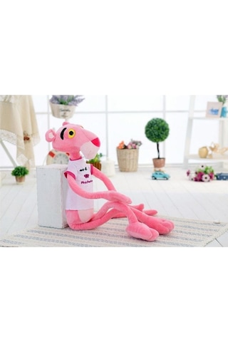 Pembe Panter Peluş 60 Cm Tişörtlü Pelüş Figür Oyuncak Hediyelik