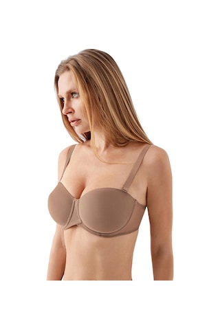 New Bra 347057 Kadın Dolgusuz Straplez Basic Desteksiz C Cup Sütyen Çok Renkli