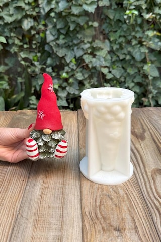 Noel Cücesi Silikon Mum Kalıbı Beyaz