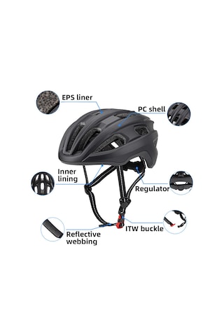 Yetişkin Ayarlanabilir Bisiklet Kaskı Rüzgar Geçirmez Dağ Bisikleti Kaskı Nefes Alabilir Bisiklet Kaskı Siyah