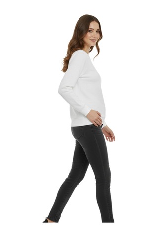 Linsolita Kadın Sıfıryaka Sweatshirt Bgl-st05116 Beyaz