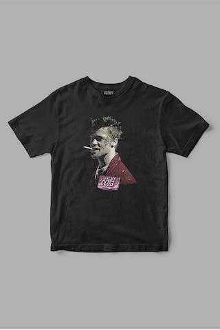 Gries Fight Club "tyler Durden" Baskılı Tişört Siyah