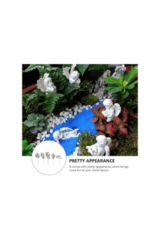 5pcs Angel Bahçe Stakes Dekoratif Çim Bahçesi Dekoratif Taş Minyatür Melek Peri Bahçesi Angel Yard Memorial Heykeli