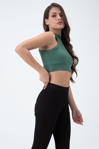 Quhox Kadın Kaşkorse Crop Atlet Yeşil