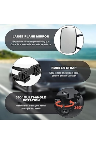 Besthome1 İki Karavan Aynası, Evrensel Ek Ayna, Karavan Aynası, 190x125mm, Ayarlanabilir Çift Taraflı, Tüm Standart Araçlar İçi